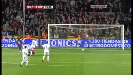 Barcelona 1 - 0 Deportivo La Coruna (goal Bojan) 