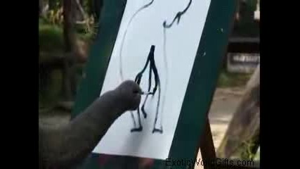 Слон рисува 