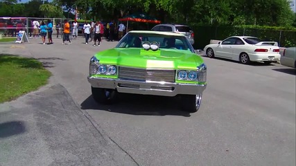 1971 Green Donk on 26's Asanti's 572 Big Block (east Coast Ryders_ 99 Jamz Carshow 2012)