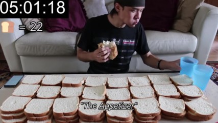 Да изядеш 100 сандвича 100 Slices of Bread Challenge