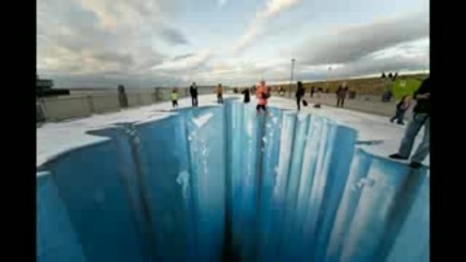 Дълбока Цепнатина В Ледник - Извършване На 3d Street Изкуство