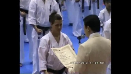 International Karate Kyokushin Friendship 2010 - Gergana Kostova - Sushiho Kata ( bulgaria ) 