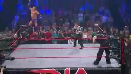 Running European Uppercut on opponent in the corner - Desmond Wolfe