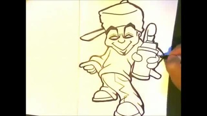 Speed Drawing - graffiti character cool