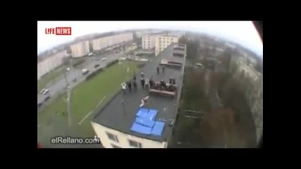 incredible jump of a building