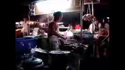Som Tam (papaya Salad) at Night Market in Thailand