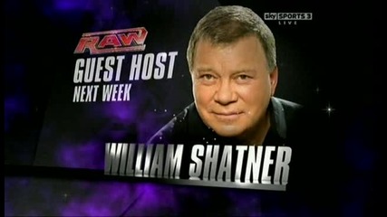 Wwe Raw Next Week Guest Host Wiliam Shatner 