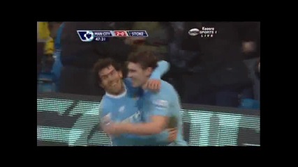 Манчестър Сити 2 - 0 Стоук Сити гол на Карлос Тевез 