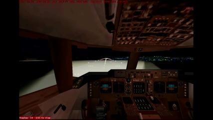 Fs9 Нощтно Кацане [cockpit view]