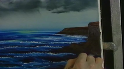 S02 Радостта на живописта с Bob Ross E09 - черен и бял морски пейзаж ღобучение в рисуване, живописღ