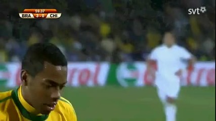 World Cup Бразилия 3 - 0 Чили гол на Робиньо 