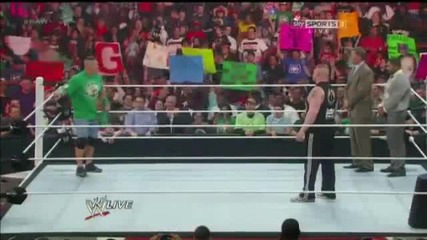 Джон Сина и Брок Леснар се сбиват - Raw 9.4.2012