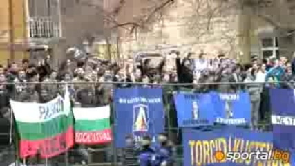 Ultras Levski away at Kustendil.flv