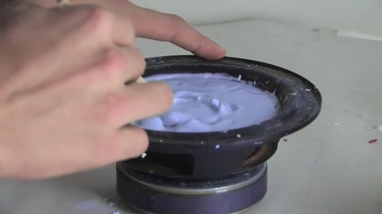 Non-newtonian Fluid on a Speaker Cone