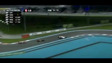F1 Гран при на Абу Даби 2012 - голямата катастрофа между Grosjean, Perez и Webber [hd]