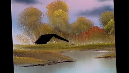 S08 Радостта на живописта с Bob Ross E02 - колиба до езеро ღобучение в рисуване, живописღ