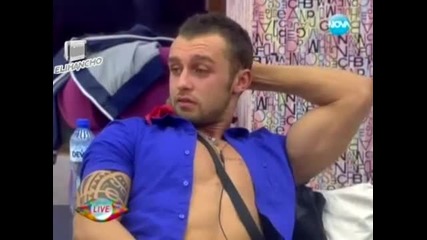 Пацо мята бесни кючеци в изповедалнята Big Brother 2012 Bulgaria