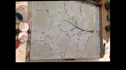 Рисуване на красива роза по турската техника Ебру.