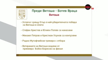 Преди Витоша - Ботев Враца