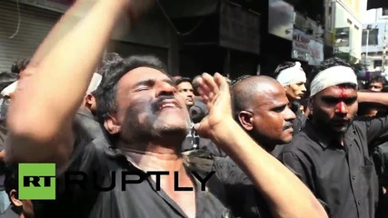 India: Shia Muslims draw blood during Ashura commemorations in India