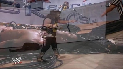 Mick Foley Throws Randy Orton Off The Stage And Then Elbows Him - Hd Backlash 2004