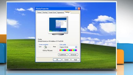 Windows Xp: How to change the Screen Resolution