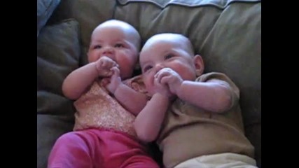 Twin Babies Laughing at Fake Sneezes