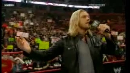 Raw 1/2/10 - Едж се завърна и говори за Кеч Мания ! 