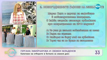 Капитани на отборите в битката за знания днес: Свежен VS Гергана - „На кафе (06.01.2022)