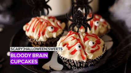 Сладки за Хелоуин: Къпкейк "Кървав мозък"