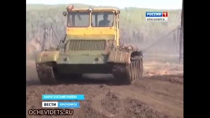 Руски кооператори орат нивите си с танкове