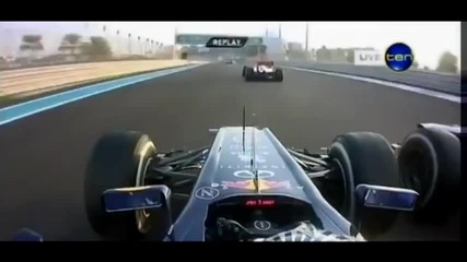 F1 Гран при на Абу Даби 2012 - лекия инцидент между Vettel и Senna [hd][onboard]