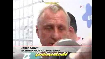 Xavi and Johan Cruyff