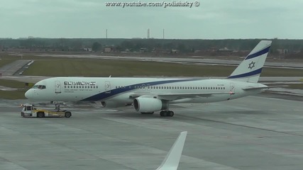 El Al Israel Airlines Boeing 757-258 Reg_ 4x-ebv at Katowice Pyrzowice Airport Epkt 25.02.2012