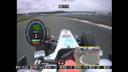 Michael Schumacher Overtake Algersuari Nurburgring 2011 / Михаел Шумахер изпреварва Алгесуари