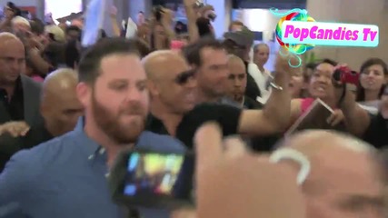 Звездата Вин Дизел пристига на премиерата на филма си Пазители на Галактиката (2014)