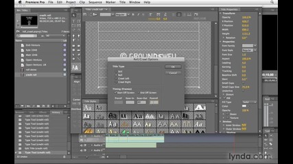 roll or crawl надписи в Premiere Pro
