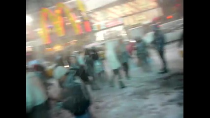 Snowball Fight in Times Square 