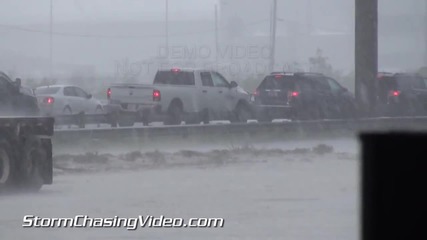 Градушка и улично наводнение в Одеса , Тексас 24.5.2014