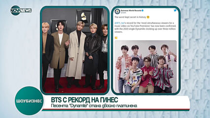 Песента "Dynamite" на група BTS стана двойно платинена