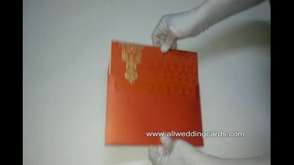 W-4796e, 250 Gsm, Tangerine Color , Shimmer Paper, Sikh Wedding Invitations