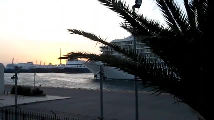 Porto Leone (piraeus Lion) - The World (cruise ship) passed by, beautiful place in Athens, Greece 