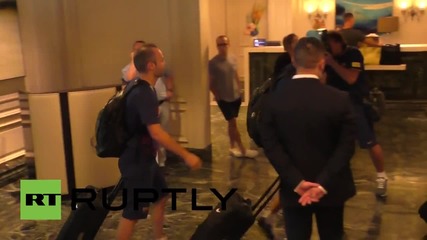USA: Barcelona squad arrive at the Ritz Carlton for US tour