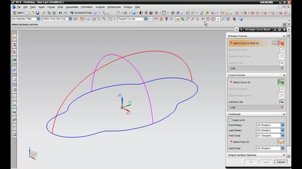 Програма за 3 D архитектура и чертане Siemens Nx8 (through curve mesh)