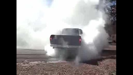 Black Ford F100 Burnout