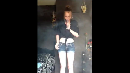 Stoner girl hits bong _