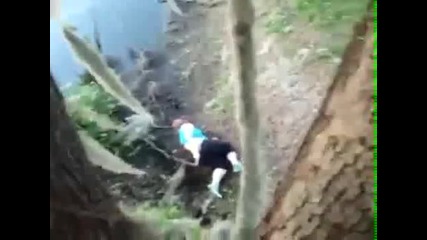 Смях!!! Дебелана пада от дърво