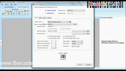 Use batch processing to create lists of barcode