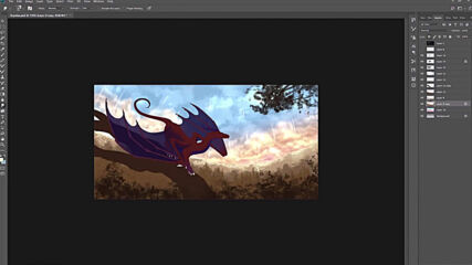 Ruyoian dragon character commission Speedpaint (photoshop cc).mp4