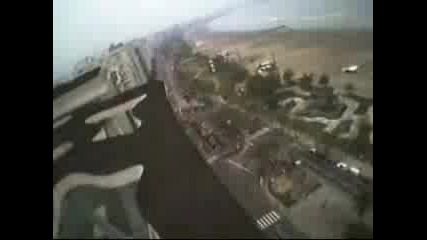 Луд кара колело на върха на сграда